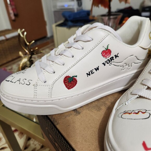 Coach High Line Leather Lace Up Scribble NYC Sneaker - Picture 3 of 14